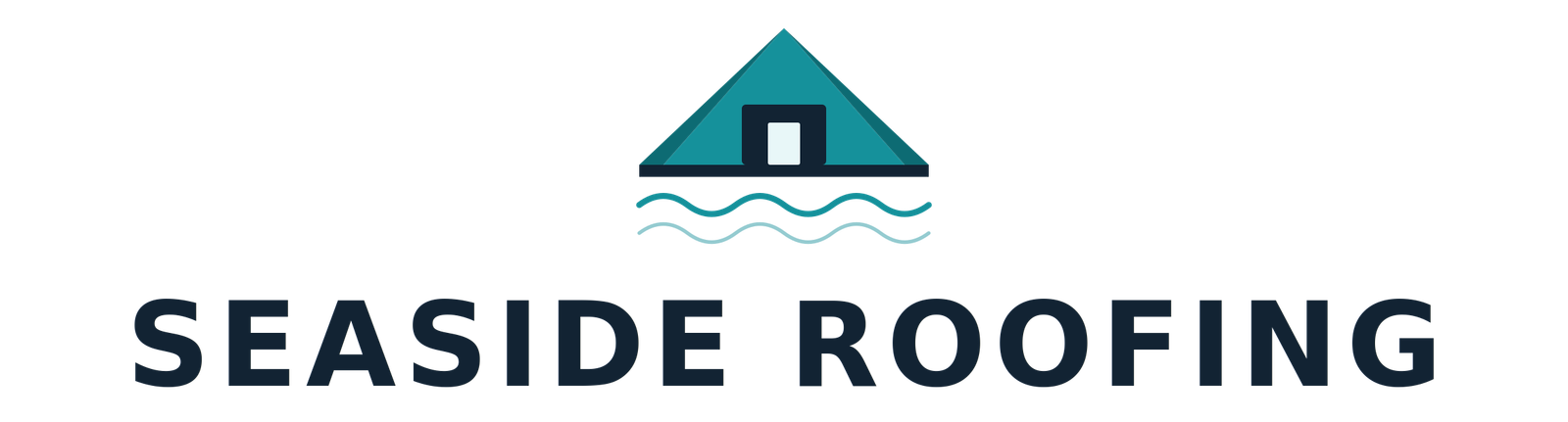 seaside roofing logo with text